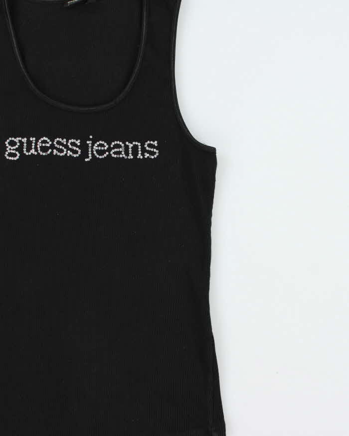 Vintage Y2k 2000s Guess Jeans Rhinestone Vest Top - S