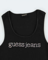 Vintage Y2k 2000s Guess Jeans Rhinestone Vest Top - S