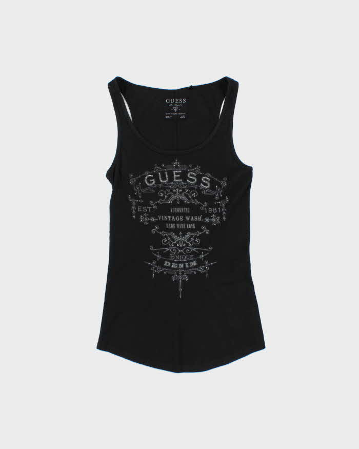 Vintage Y2k 2000s Guess Jeans Rhinestone Vest Top - M