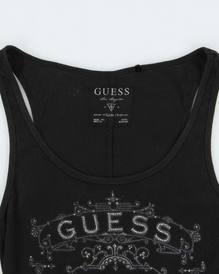 Vintage Y2k 2000s Guess Jeans Rhinestone Vest Top - M