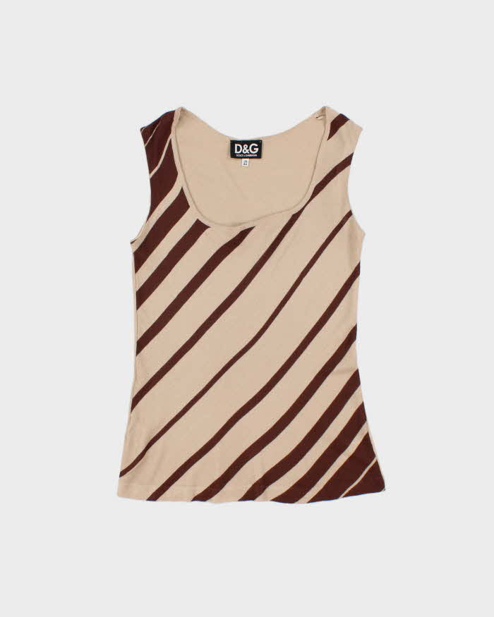 Vintage Dolce & Gabbana Horizontal Stripe Knit Vest - M