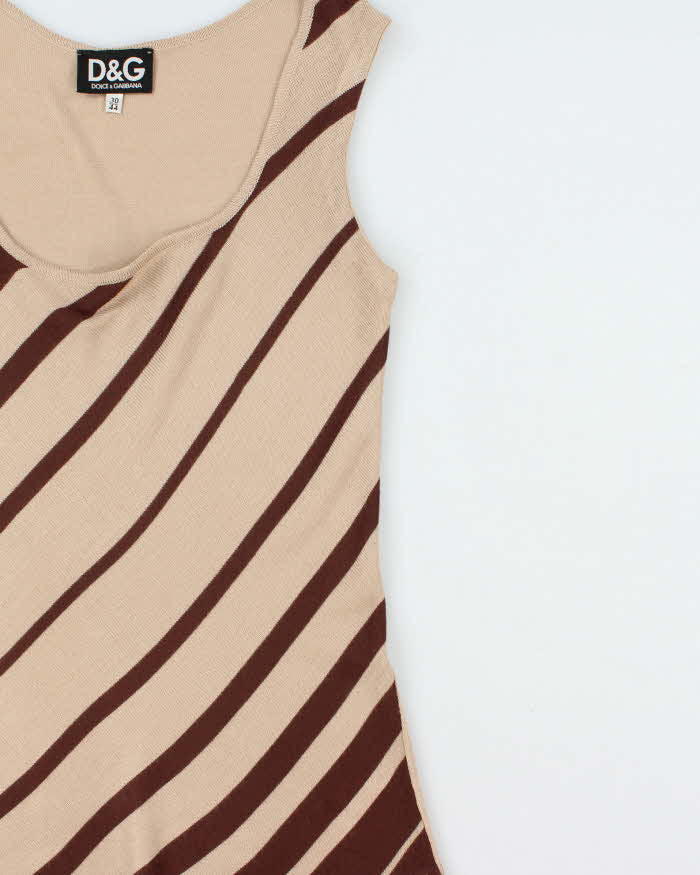 Vintage Dolce & Gabbana Horizontal Stripe Knit Vest - M