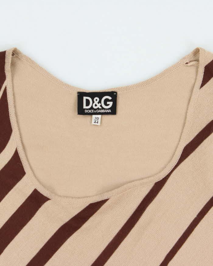 Vintage Dolce & Gabbana Horizontal Stripe Knit Vest - M