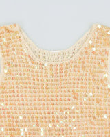 Vintage Y2k 2000s Iridescent Sequin Crochet Top - S