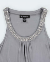 Vintage Y2k 2000s International Concepts Beaded Slinky Top - S