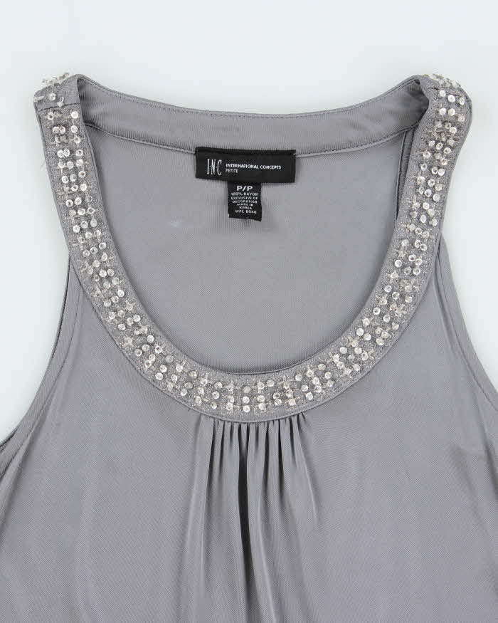 Vintage Y2k 2000s International Concepts Beaded Slinky Top - S