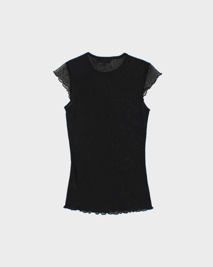 Vintage Y2k 2000s RW&Co Mesh Rosette Top - S