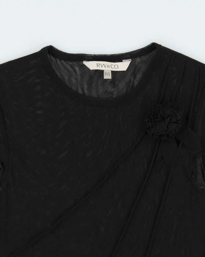Vintage Y2k 2000s RW&Co Mesh Rosette Top - S