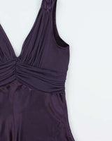 Vintage Y2k 2000s Suzy Satin Low V Back Top - L