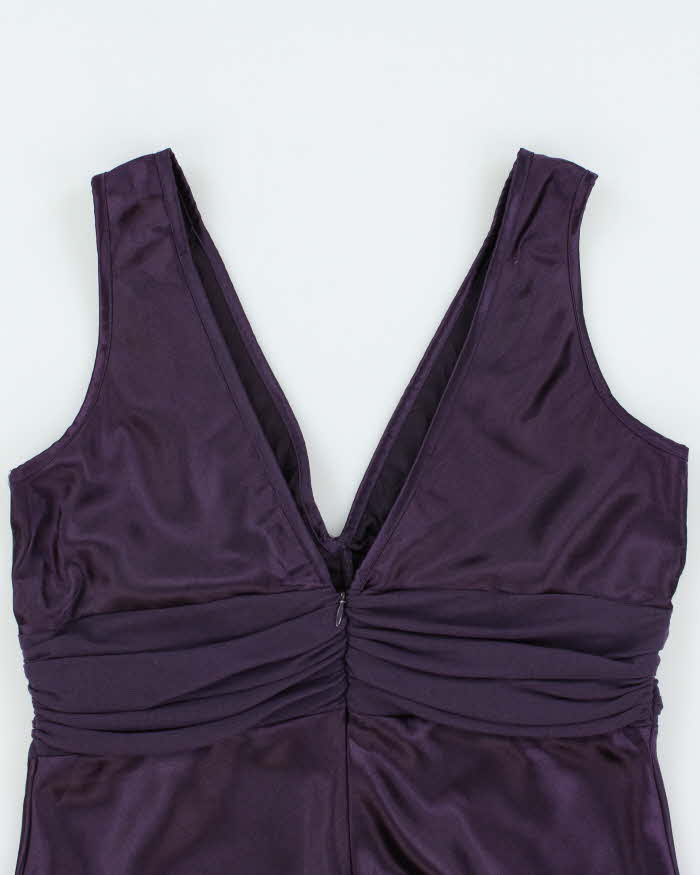 Vintage Y2k 2000s Suzy Satin Low V Back Top - L