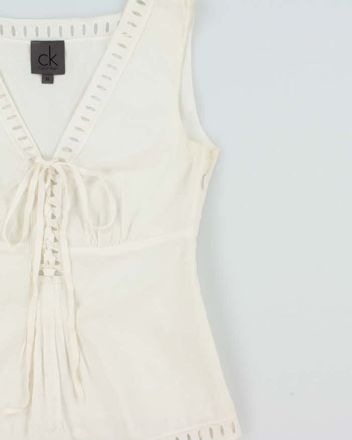 Vintage 2000s Calvin Klein Cotton Lace-up Top - XS