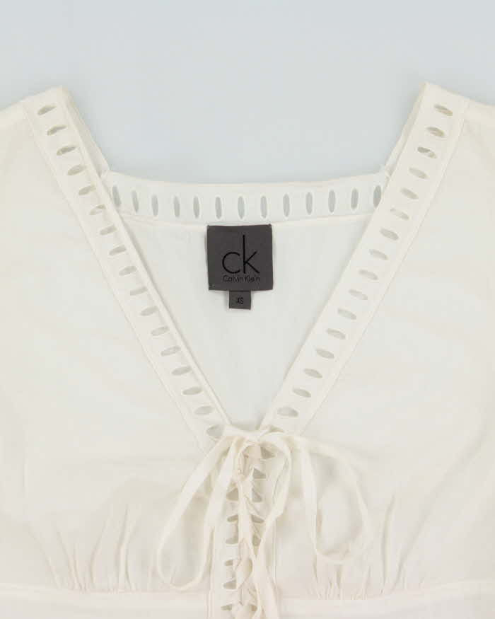 Vintage 2000s Calvin Klein Cotton Lace-up Top - XS