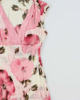 Vintage Y2k 2000s Sakura Crinkle Mesh Top - M