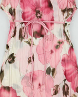 Vintage Y2k 2000s Sakura Crinkle Mesh Top - M