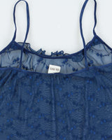 Vintage Y2k 2000s Soul Mates Embroidered Mesh Cami Top - S