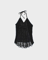 Vintage Y2k 2000s Le Chateau Beaded Crochet Halter Neck Top - M