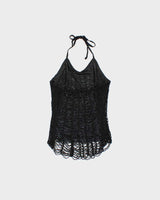 Vintage Y2k 2000s Le Chateau Beaded Crochet Halter Neck Top - M