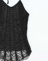 Vintage Y2k 2000s Le Chateau Beaded Crochet Halter Neck Top - M