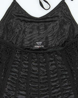 Vintage Y2k 2000s Le Chateau Beaded Crochet Halter Neck Top - M