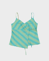 Vintage 1990s Smart Set Striped Wrap Cami Top - L