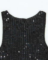 Vintage Y2k 2000s Sequin Crochet Key Hole Back Top - XS
