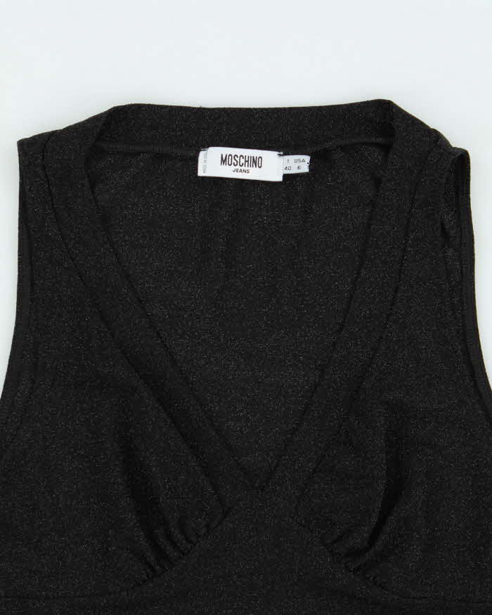 Vintage Y2k 2000s Moschino Jeans Sparkly Sheer Top - S