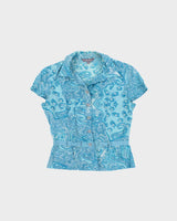 Vintage Y2k 2000s Thomo Paisley Pattern Blouse - M
