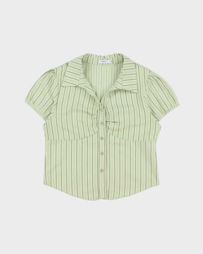 Vintage Y2k 2000s Valleygirl Striped Blouse - L