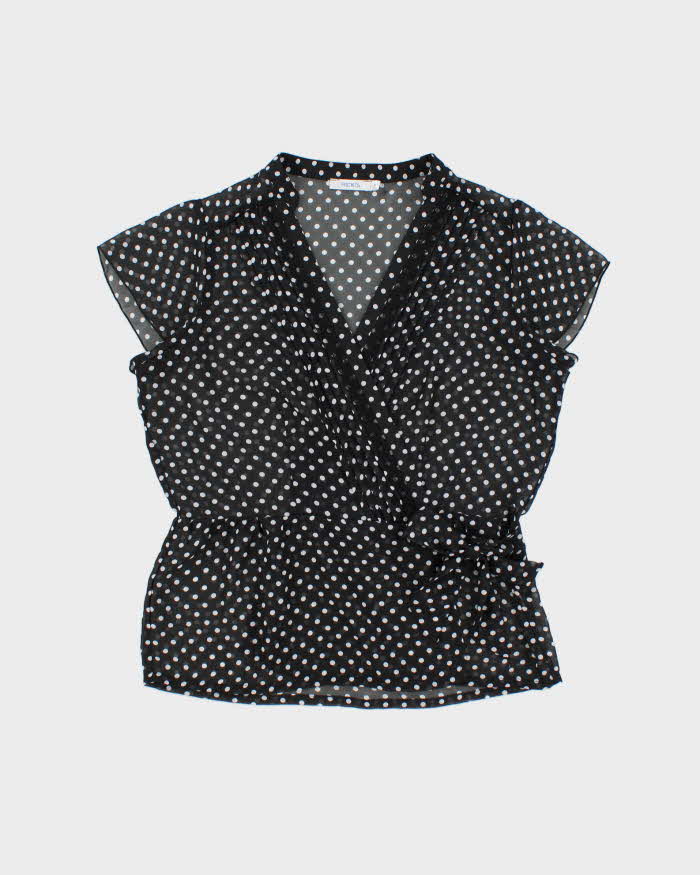 Vintage Y2k 2000s Ricki's Polka Dot Mesh Blouse - L