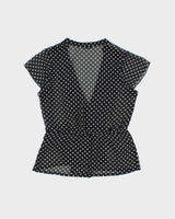 Vintage Y2k 2000s Ricki's Polka Dot Mesh Blouse - L