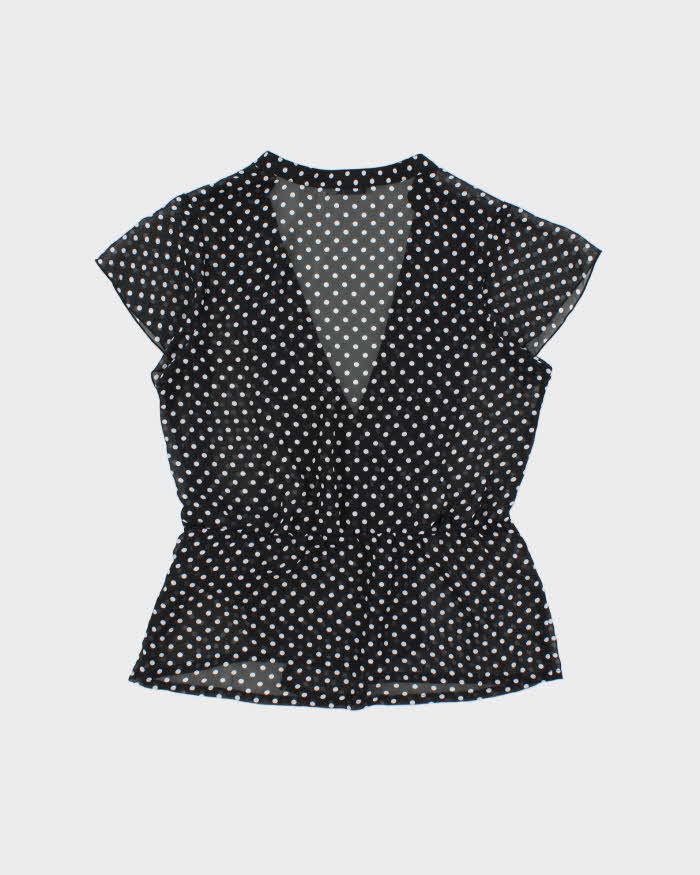 Vintage Y2k 2000s Ricki's Polka Dot Mesh Blouse - L