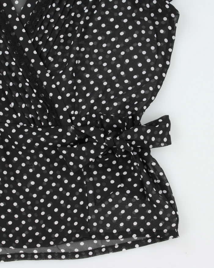 Vintage Y2k 2000s Ricki's Polka Dot Mesh Blouse - L