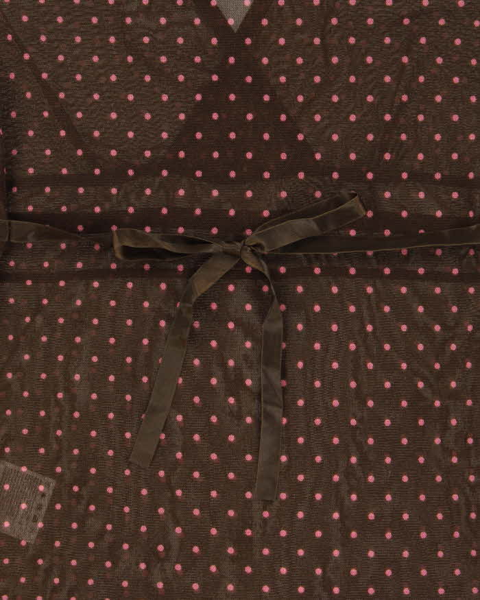 Vintage Y2k 2000s Mexx Polka Dot Mesh Top - S