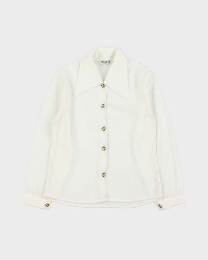 Vintage 1970s Wirona Semi Sheer Blouse - S