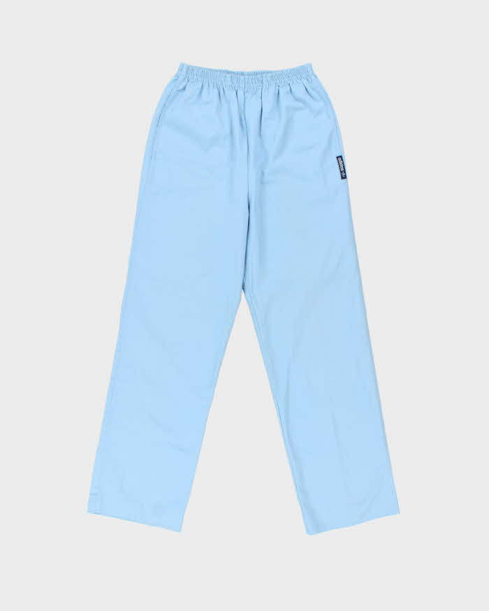 Vintage 1970s Adidas Originals Women's Baby Blue Made In Canada Canvas Straight Leg Casual Trousers - S
