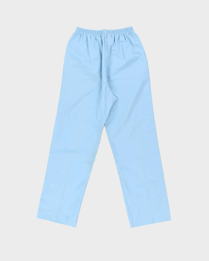Vintage 1970s Adidas Originals Women's Baby Blue Made In Canada Canvas Straight Leg Casual Trousers - S