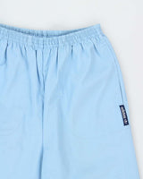 Vintage 1970s Adidas Originals Women's Baby Blue Made In Canada Canvas Straight Leg Casual Trousers - S