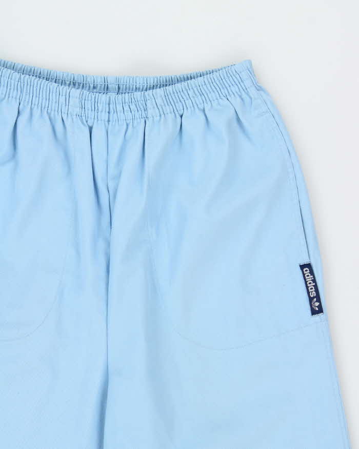 Vintage 1970s Adidas Originals Women's Baby Blue Made In Canada Canvas Straight Leg Casual Trousers - S