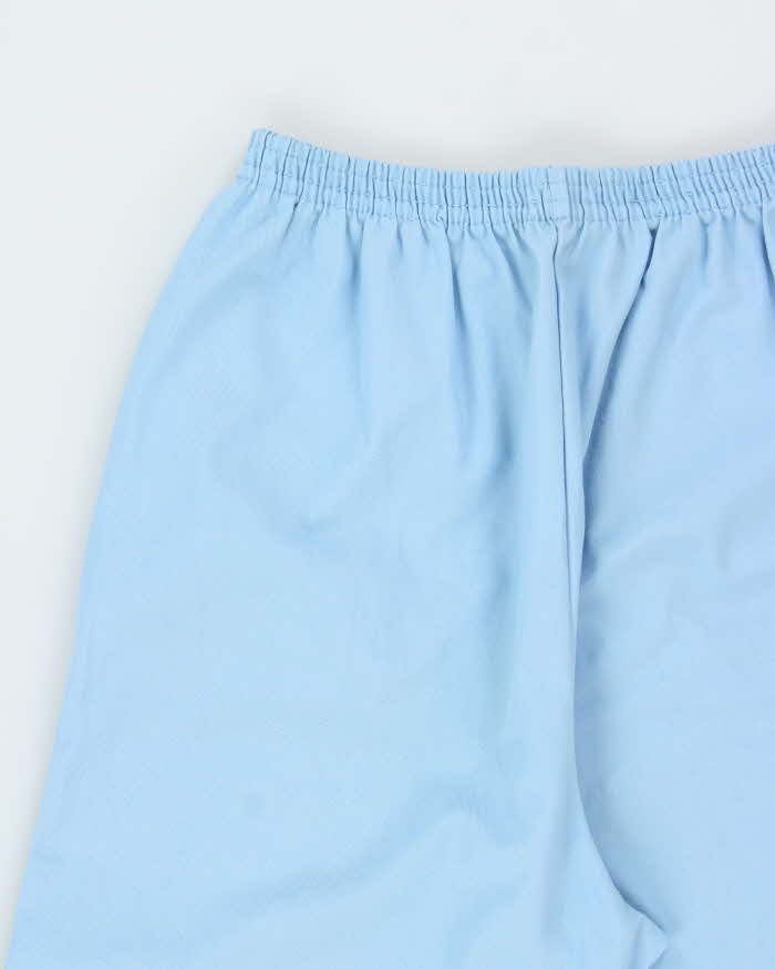 Vintage 1970s Adidas Originals Women's Baby Blue Made In Canada Canvas Straight Leg Casual Trousers - S