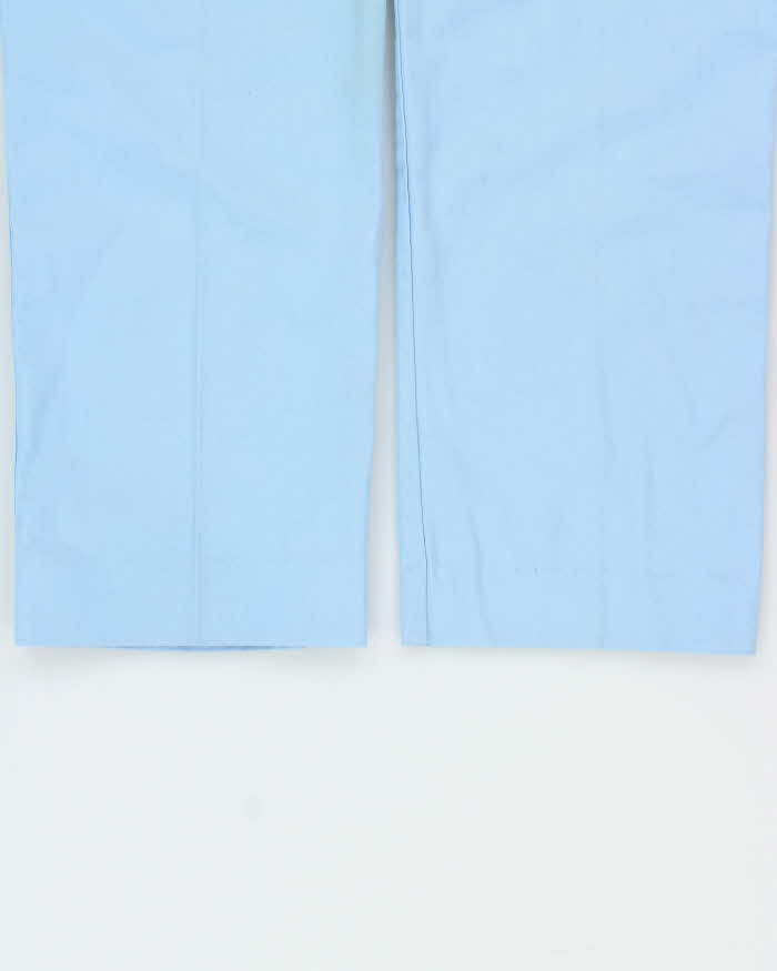 Vintage 1970s Adidas Originals Women's Baby Blue Made In Canada Canvas Straight Leg Casual Trousers - S