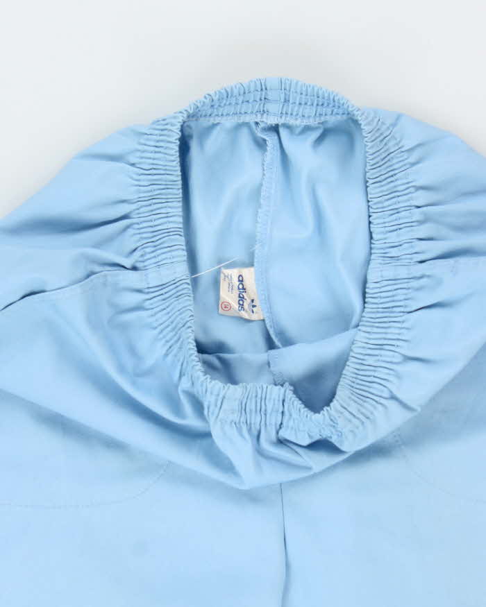 Vintage 1970s Adidas Originals Women's Baby Blue Made In Canada Canvas Straight Leg Casual Trousers - S