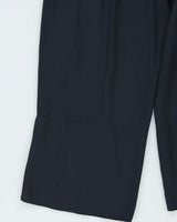 Vintage Emporio Armani Women's High Waisted Pleated Wide Leg Belted Trousers - W25 L25