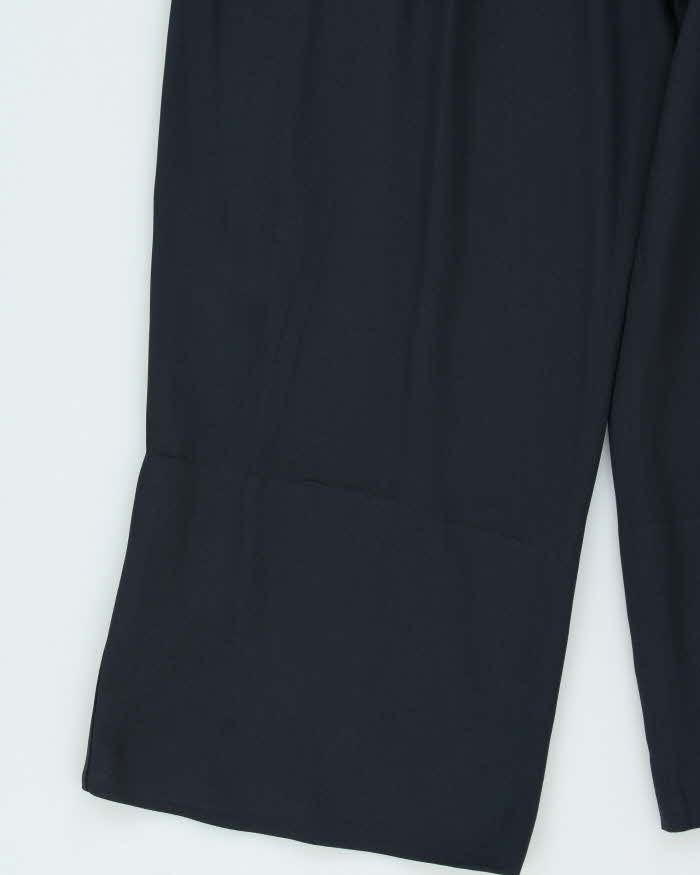 Vintage Emporio Armani Women's High Waisted Pleated Wide Leg Belted Trousers - W25 L25
