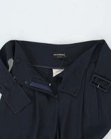 Vintage Emporio Armani Women's High Waisted Pleated Wide Leg Belted Trousers - W25 L25