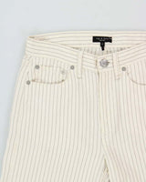 Rag &amp; Bone Women's Ivory Striped Linen Blend High Waisted Wide Leg Trousers - W28 L32