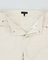Rag &amp; Bone Women's Ivory Striped Linen Blend High Waisted Wide Leg Trousers - W28 L32