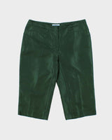 SS2012 Prada Women's Emerald Pure Silk Mid-Rise Capri Trousers - W33 L18