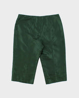 SS2012 Prada Women's Emerald Pure Silk Mid-Rise Capri Trousers - W33 L18