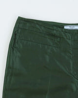 SS2012 Prada Women's Emerald Pure Silk Mid-Rise Capri Trousers - W33 L18