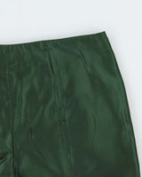 SS2012 Prada Women's Emerald Pure Silk Mid-Rise Capri Trousers - W33 L18